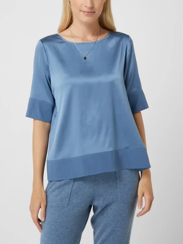(The Mercer) N.Y. Blusenshirt Mit Seide-Anteil – Rauchblau 5