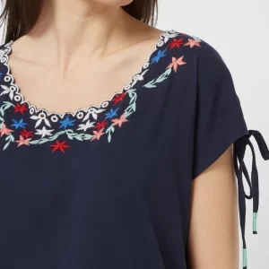 Montego Shirt Mit Floralen Stickereien – Dunkelblau 11