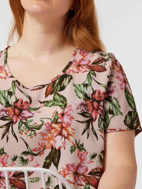 ONLY CARMAKOMA PLUS SIZE Blusenshirt Mit Floralem Allover-Strukturmuster – Rosa 4