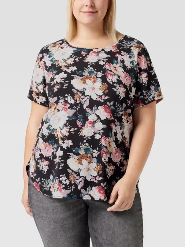 ONLY CARMAKOMA PLUS SIZE Blusenshirt Mit Floralem Muster Modell ‘Carvica’ – Schwarz 5