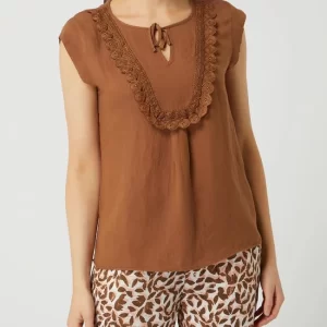 BETTY & CO GREY Blusentop Aus Viskose-Leinen-Mix – Cognac 13