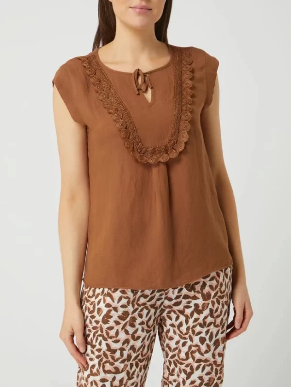 BETTY & CO GREY Blusentop Aus Viskose-Leinen-Mix – Cognac 5