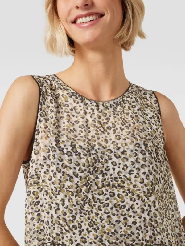 Marc Cain Blusentop Mit Allover-Animal-Print – Olivgrün 4