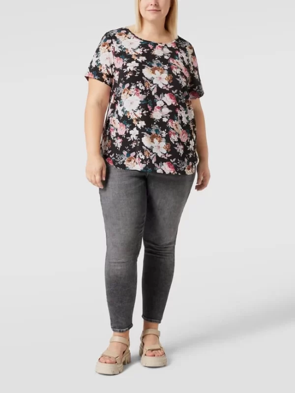 ONLY CARMAKOMA PLUS SIZE Blusenshirt Mit Floralem Muster Modell ‘Carvica’ – Schwarz 1