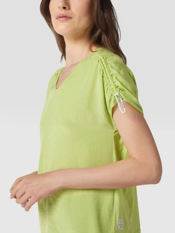 Marc Cain Bluse Mit Abgerundetem V-Ausschnitt – Hellgrün 4