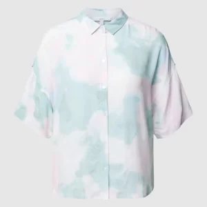 Jake*s Casual Bluse Im Batik-Look – Olivgrün 9