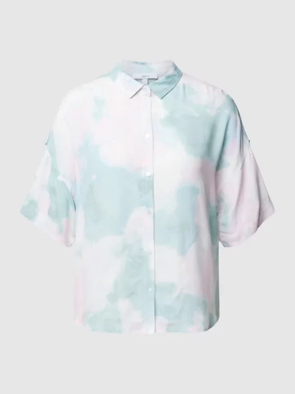Jake*s Casual Bluse Im Batik-Look – Olivgrün 3