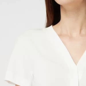 Marc Cain Blusenshirt Mit Zierleisten Im Double-Layer-Look – Offwhite 11