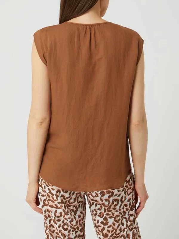 BETTY & CO GREY Blusentop Aus Viskose-Leinen-Mix – Cognac 6