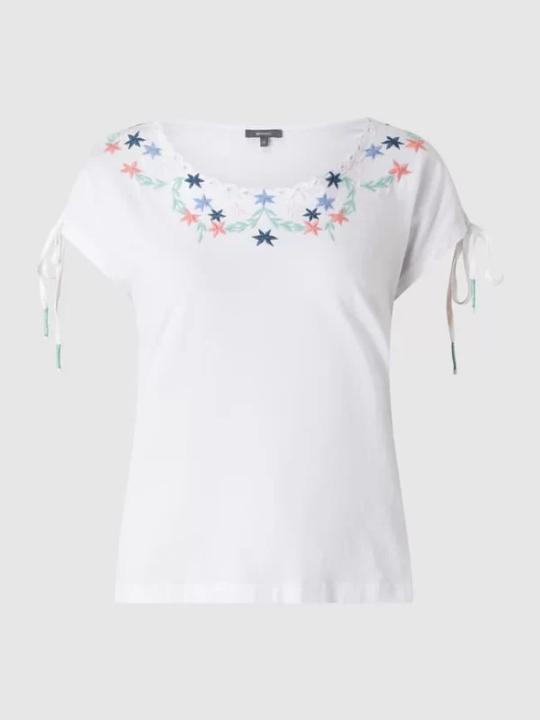 Montego Shirt Mit Floralen Stickereien – Weiß 3