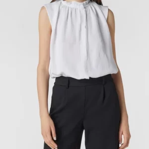 Marc Cain Ärmellose Bluse Mit Rüschenkragen – Weiß 13