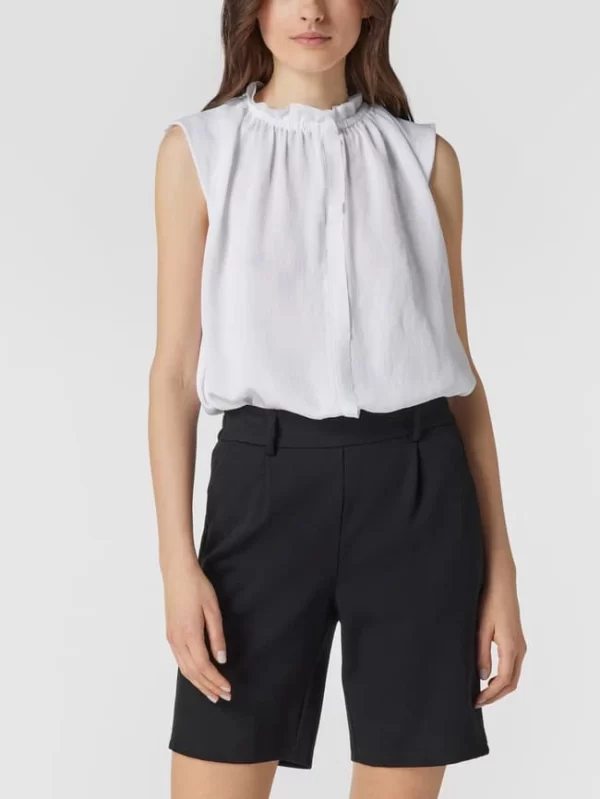 Marc Cain Ärmellose Bluse Mit Rüschenkragen – Weiß 5