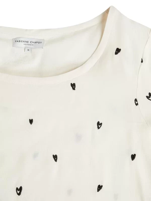 FABIENNE CHAPOT Blusenshirt Mit Herz-Stickereien Modell ‘Doris’ – Schwarz 3