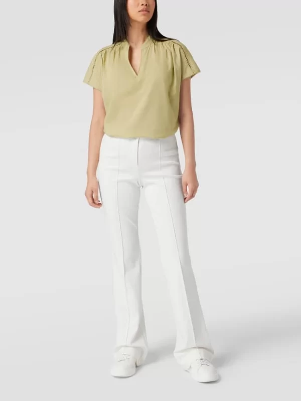 Tom Tailor Blusenshirt Mit Zierleisten – Olivgrün 1