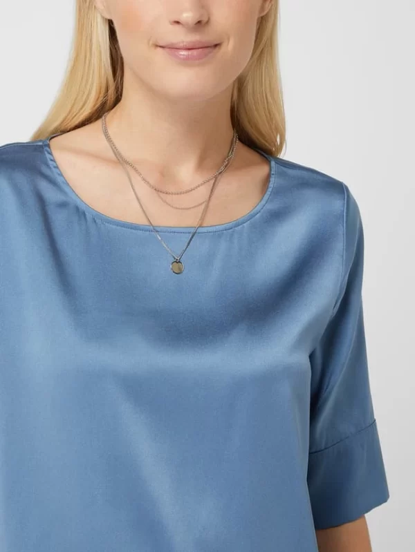 (The Mercer) N.Y. Blusenshirt Mit Seide-Anteil – Rauchblau 4