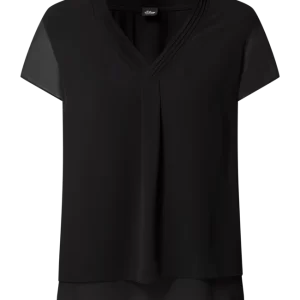 S.Oliver BLACK LABEL Blusenshirt Im Double-Layer-Look – Schwarz 9