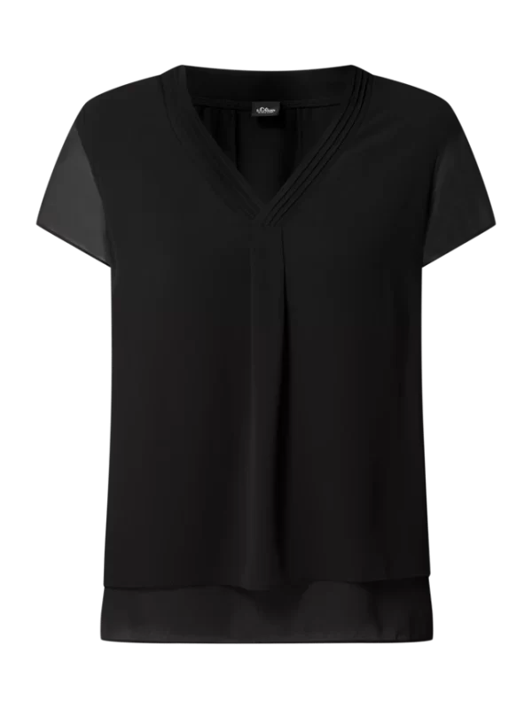 S.Oliver BLACK LABEL Blusenshirt Im Double-Layer-Look – Schwarz 3