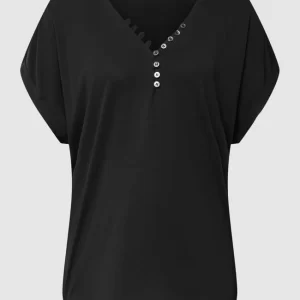 Christian Berg Woman Blusenshirt Mit Zierknopfleiste – Schwarz 9
