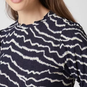 Tom Tailor Denim Blusenshirt Mit Allover-Muster – Dunkelblau 11