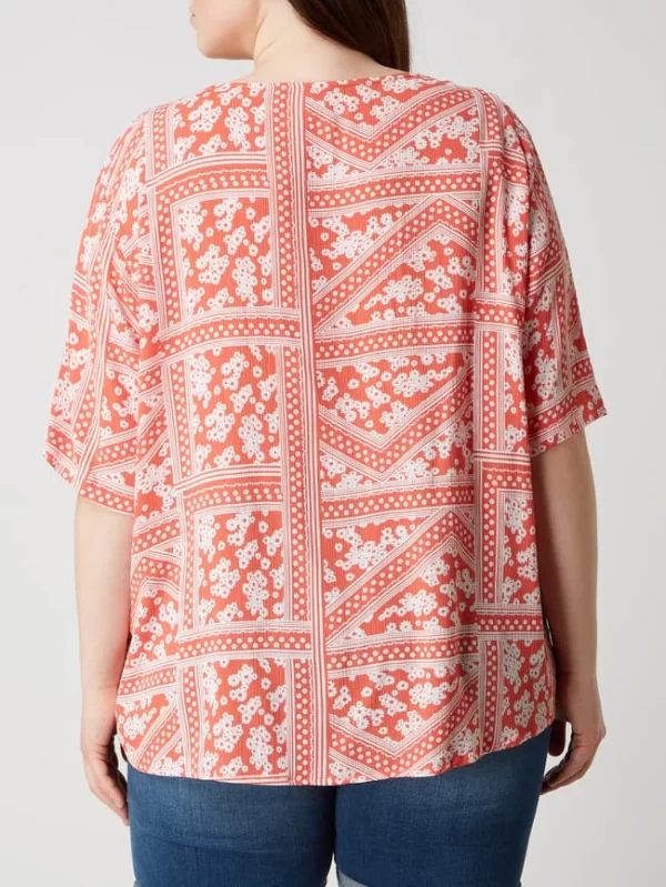 ONLY CARMAKOMA PLUS SIZE Bluse Mit Floralem Muster Modell ‘Super’ – Marineblau 6